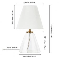 Makenna 13.63 in. Clear Glass Mini Table Lamp with Brass Accents by Meyer&Cross -Hot Sale HomeGlam Store clear glass meyer cross table lamps ml0918 1f 1000