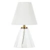 Makenna 13.63 in. Clear Glass Mini Table Lamp with Brass Accents by Meyer&Cross