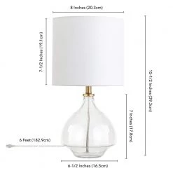 Mara 15.25 in. Clear Glass Mini Table Lamp with Brass Accents by Meyer&Cross -Hot Sale HomeGlam Store clear glass meyer cross table lamps ml0922 44 1000