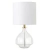 Mara 15.25 in. Clear Glass Mini Table Lamp with Brass Accents by Meyer&Cross