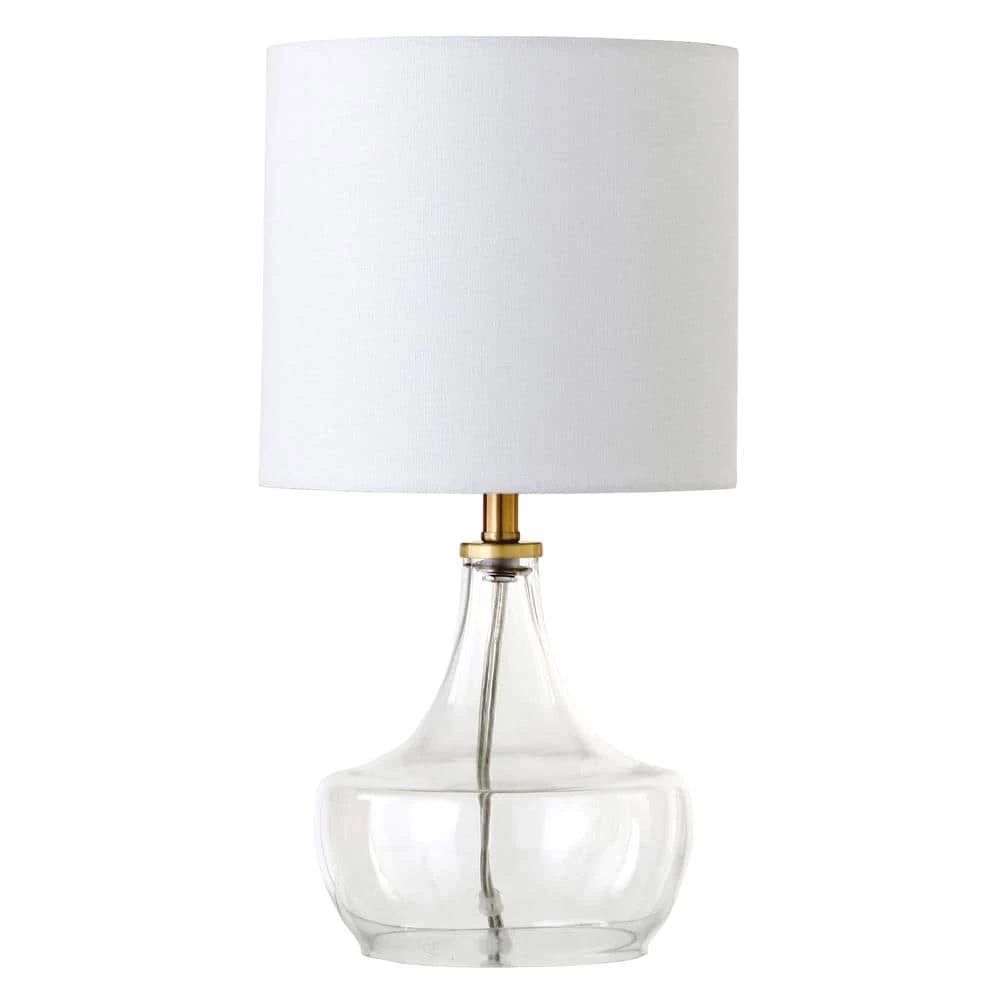 Zola 15.25 in. Clear Glass Teardrop Mini Table Lamp with Brass Accents by Meyer&Cross 3 Zola 15.25 in. Clear Glass Teardrop Mini Table Lamp with Brass Accents by Meyer&Cross