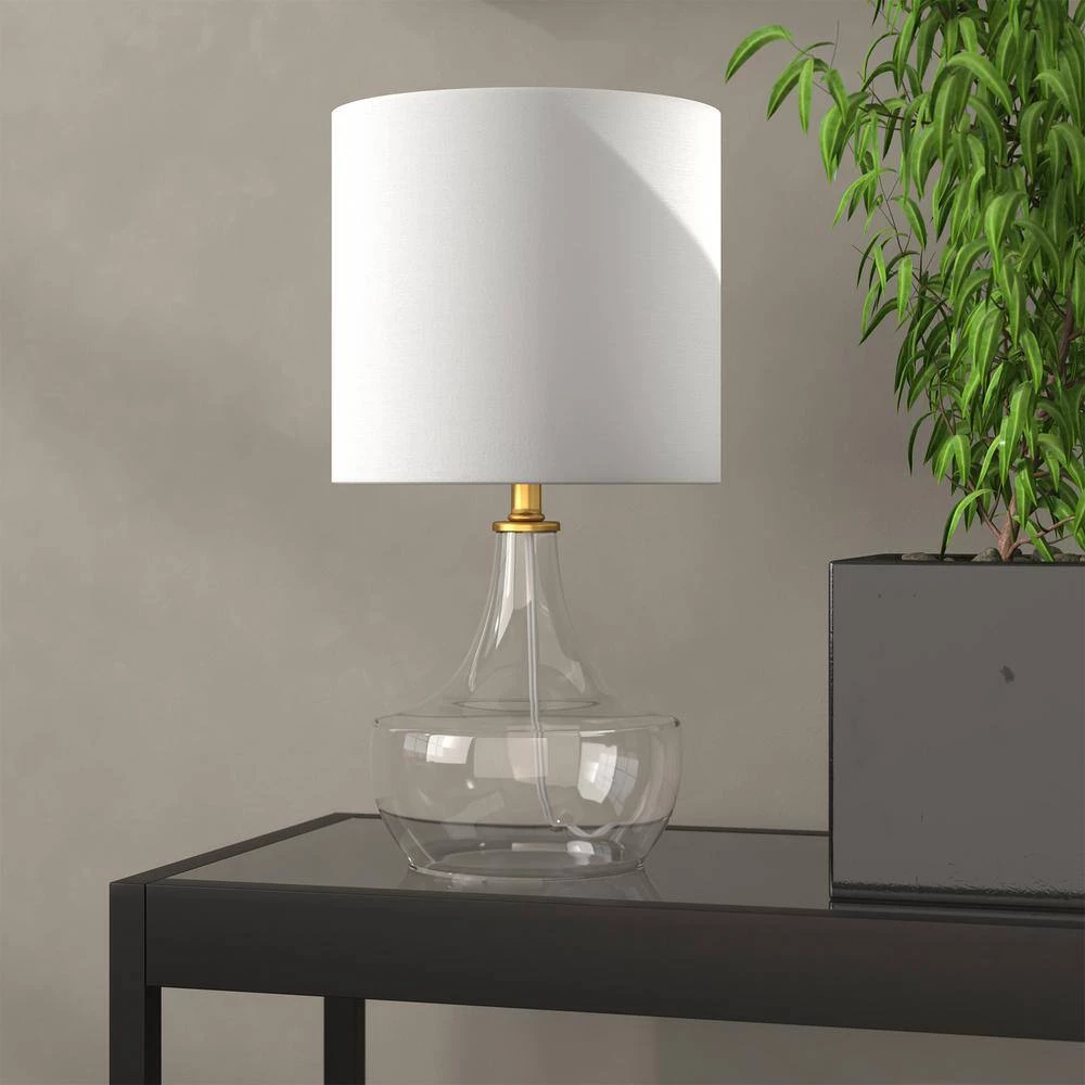 Zola 15.25 in. Clear Glass Teardrop Mini Table Lamp with Brass Accents by Meyer&Cross 4 Zola 15.25 in. Clear Glass Teardrop Mini Table Lamp with Brass Accents by Meyer&Cross - Image 2