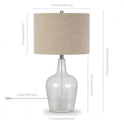 Helix 26-3/4 in. Clear Watermarked Glass Fillable Table Lamp by Meyer&Cross -Hot Sale HomeGlam Store clear meyer cross table lamps tl0041 76 1000