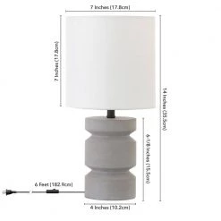 Reyna 13.5 in. Concrete Mini Table Lamp by Meyer&Cross -Hot Sale HomeGlam Store concrete meyer cross table lamps ml0932 fa 1000