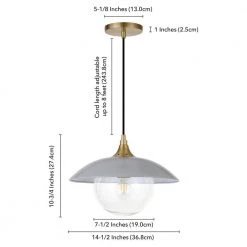 Alvia 1-Light Cool Gray Metal Single Pendant with Clear Glass Shade by Meyer&Cross -Hot Sale HomeGlam Store cool gray meyer cross chandeliers pd0497 fa 1000