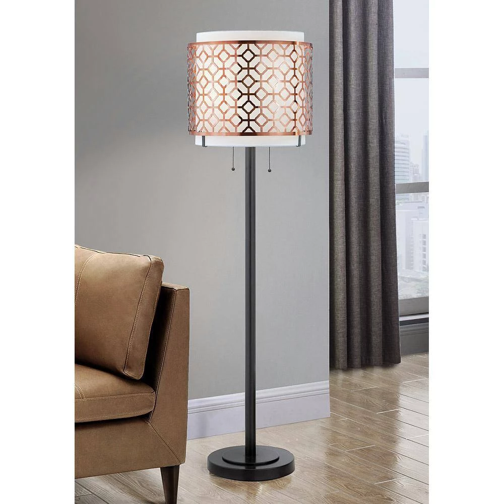 Melrose 62 in. Dark Bronze/Copper Finish Metal Floor Lamp by HomeGlam 4 Melrose 62 in. Dark Bronze/Copper Finish Metal Floor Lamp by HomeGlam - Image 2