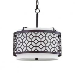 Melrose 2-Light Dark Bronze Drum Metal Shade Pendant Light by HomeGlam 7 Melrose 2-Light Dark Bronze Drum Metal Shade Pendant Light by HomeGlam -Hot Sale HomeGlam Store dark bronze homeglam chandeliers hl6025pl db 1f 1000