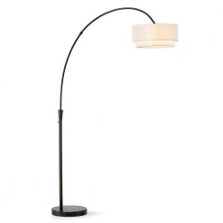 Elan 81 in. Dark Bronze Finish Arch Floor Lamp with White Shade by HomeGlam