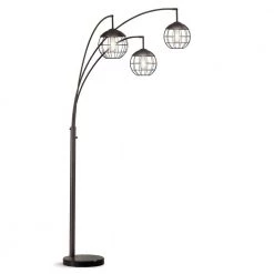 Metro 83 in. 3-Light Dark Bronze Dimmable LED Floor Lamp with LED Bulbs by HomeGlam
