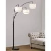 Broadway. 83 in. Dark Bronze Finish 3-Lights Arc Tree Floor Lamp with White Shades by HomeGlam -Hot Sale HomeGlam Store dark bronze homeglam floor lamps hg8535db wh 64 1000