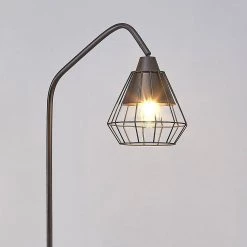 Midtown-S 66 in. Dark Bronze Finish Dimmable Floor Lamp with Metal Wire Shade, Vintage LED Bulb Included by HomeGlam -Hot Sale HomeGlam Store dark bronze homeglam floor lamps hg8537f db 4f 1000