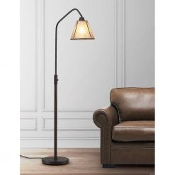 Midtown-S 66 in. Dark Bronze Finish Dimmable Floor Lamp with Mica Shade, Vintage LED Bulb Included by HomeGlam -Hot Sale HomeGlam Store dark bronze homeglam floor lamps hg8537f mc c3 1000