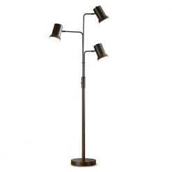 Studio 73 in. Dark Bronze Finish 3-Lights Metal Floor Lamp by HomeGlam