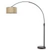 Orbita 82 in. Dark Bronze Furnish LED Dimmable Retractable Arch Floor Lamp, Bulb Included with Drum Mica Shade by HomeGlam -Hot Sale HomeGlam Store dark bronze homeglam floor lamps hl6013 brdmc 64 1000