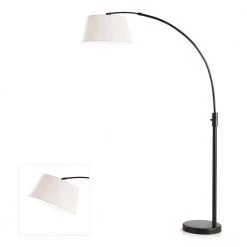 Orbita 82 in. Dark Bronze Furnish LED Dimmable Retractable Arch Floor Lamp, Bulb Included with Empire White Shade by HomeGlam 8 Orbita 82 in. Dark Bronze Furnish LED Dimmable Retractable Arch Floor Lamp, Bulb Included with Empire White Shade by HomeGlam -Hot Sale HomeGlam Store dark bronze homeglam floor lamps hl6013 brwh 4f 1000