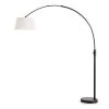 Orbita 82 in. Dark Bronze Furnish LED Dimmable Retractable Arch Floor Lamp, Bulb Included with Empire White Shade by HomeGlam -Hot Sale HomeGlam Store dark bronze homeglam floor lamps hl6013 brwh 64 1000