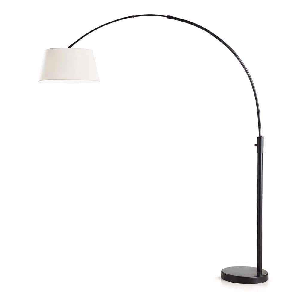 Orbita 82 in. Dark Bronze Furnish LED Dimmable Retractable Arch Floor Lamp, Bulb Included with Empire White Shade by HomeGlam 3 Orbita 82 in. Dark Bronze Furnish LED Dimmable Retractable Arch Floor Lamp, Bulb Included with Empire White Shade by HomeGlam
