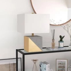 Severin 18-1/2 in. Gold Dipped Concrete Table Lamp by Meyer&Cross -Hot Sale HomeGlam Store gold meyer cross table lamps tl0029 76 1000