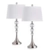 Madison 27 in. Brushed Nickel Madison Crystal Balls Metal Table Lamps (2-Pieces Set) by HomeGlam -Hot Sale HomeGlam Store homeglam lamp sets hg9057t2 bn 64 1000