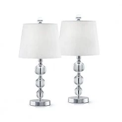 Taranto 22 in. H Crystal Balls Table Lamps (2-Pieces Set) by HomeGlam
