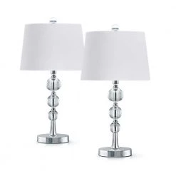 Taranto 25 in. H Crystal Balls Table Lamps (2-Pieces Set) by HomeGlam
