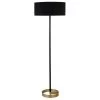 Estella 62 in. 2-Tone Matte Black and Brass Floor Lamp with Black Shade by Meyer&Cross