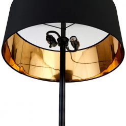 Estella 62 in. 2-Tone Matte Black and Brass Floor Lamp with Black Shade by Meyer&Cross -Hot Sale HomeGlam Store matte black and brass meyer cross floor lamps fl1159 fa 1000