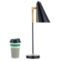 Leonard 18 in. Matte Black and Brass Mini Table Lamp by Meyer&Cross -Hot Sale HomeGlam Store matte black and brass meyer cross table lamps ml0926 44 1000