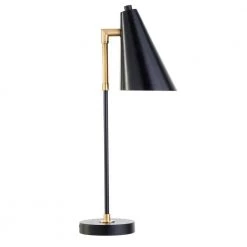 Leonard 18 in. Matte Black and Brass Mini Table Lamp by Meyer&Cross