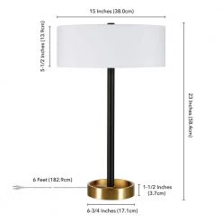 Estella 24 in. 2-Tone Matte Black and Brass Table Lamp by Meyer&Cross -Hot Sale HomeGlam Store matte black brass meyer cross table lamps tl0387 44 1000