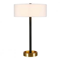 Estella 24 in. 2-Tone Matte Black and Brass Table Lamp by Meyer&Cross -Hot Sale HomeGlam Store matte black brass meyer cross table lamps tl0387 4f 1000