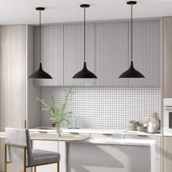 Barton 1-Light Matte Black Metal Pendant with Brass Accents by Meyer&Cross -Hot Sale HomeGlam Store matte black meyer cross chandeliers pd0758 31 1000