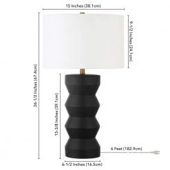 Carlin 28 in. Matte Black Ribbed Ceramic Table Lamp by Meyer&Cross -Hot Sale HomeGlam Store matte black meyer cross table lamps tl0766 44 1000