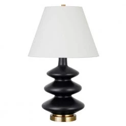 Carleta 26.5 in. Matte Black Triple Gourd Table Lamp by Meyer&Cross