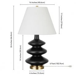 Carleta 26.5 in. Matte Black Triple Gourd Table Lamp by Meyer&Cross -Hot Sale HomeGlam Store matte black meyer cross table lamps tl0867 fa 1000