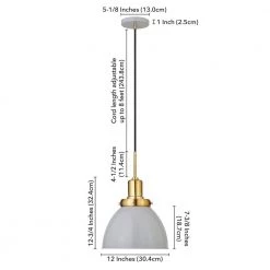 Madison 1-Light Matte Gray and Brass Metal Pendant by Meyer&Cross -Hot Sale HomeGlam Store matte gray and brass meyer cross chandeliers pd0741 44 1000