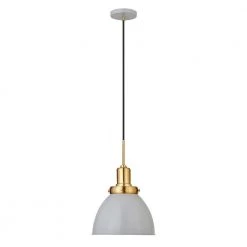 Madison 1-Light Matte Gray and Brass Metal Pendant by Meyer&Cross