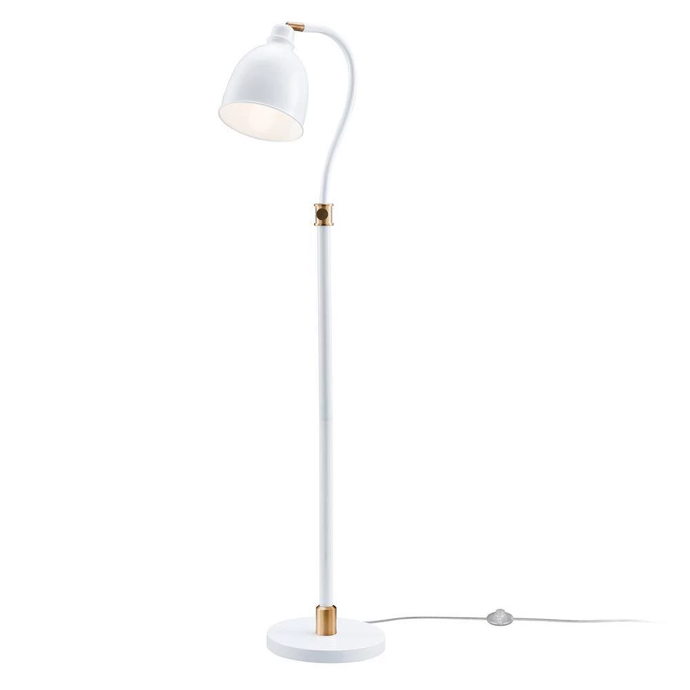 Vincent 68 in. Matte White Floor Lamp with Brass Accents by Meyer&Cross 9 Vincent 68 in. Matte White Floor Lamp with Brass Accents by Meyer&Cross - Image 7