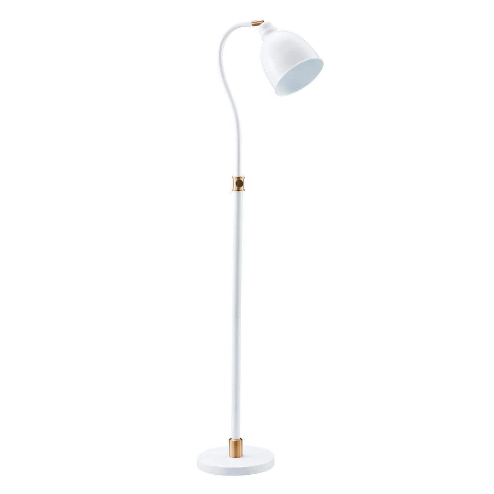 Vincent 68 in. Matte White Floor Lamp with Brass Accents by Meyer&Cross 3 Vincent 68 in. Matte White Floor Lamp with Brass Accents by Meyer&Cross
