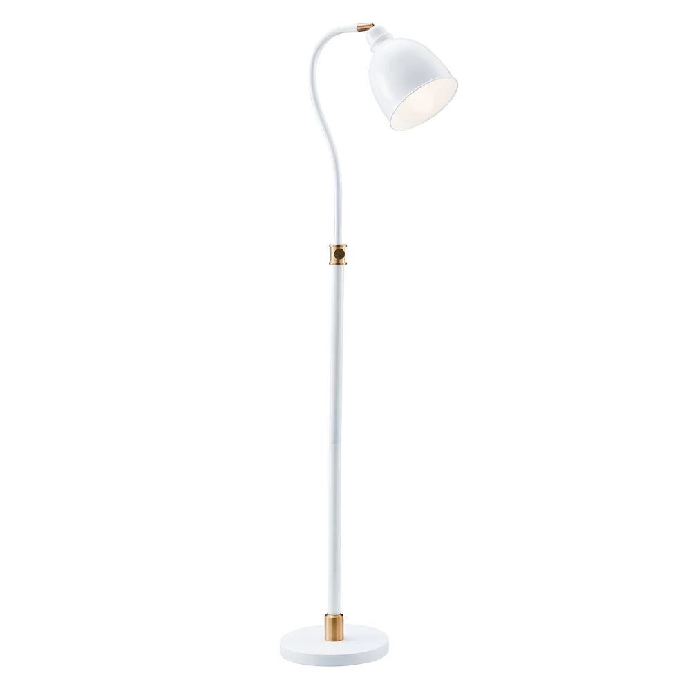 Vincent 68 in. Matte White Floor Lamp with Brass Accents by Meyer&Cross 6 Vincent 68 in. Matte White Floor Lamp with Brass Accents by Meyer&Cross - Image 4
