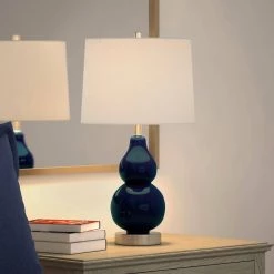 Katrina 21-1/4 in. Navy Blue Petite Gourd Table Lamp by Meyer&Cross -Hot Sale HomeGlam Store navy blue meyer cross table lamps tl0043 4f 1000