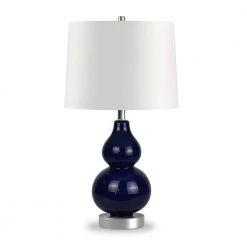 Katrina 21-1/4 in. Navy Blue Petite Gourd Table Lamp by Meyer&Cross