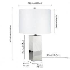 Lena 21.5 in. Marble and Polished Nickel Table Lamp by Meyer&Cross -Hot Sale HomeGlam Store nickel meyer cross table lamps tl0392 fa 1000