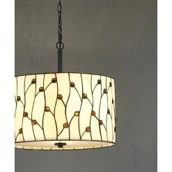 Vines 18 in. 3-Lights ORB Tiffany Pendant Lamp with Cream Natural Shade by HomeGlam 7 Vines 18 in. 3-Lights ORB Tiffany Pendant Lamp with Cream Natural Shade by HomeGlam -Hot Sale HomeGlam Store orb homeglam chandeliers hg8152pl nn 1f 1000