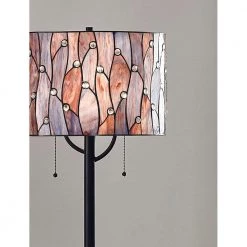 Vines 61 in. ORB Tiffany Floor Lamp with Purple/Blue Shade by HomeGlam -Hot Sale HomeGlam Store orb homeglam floor lamps hg8152f pr 4f 1000