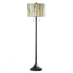 Barossa 61 in. ORB Tiffany Glass Floor Lamp with Green Shade by HomeGlam