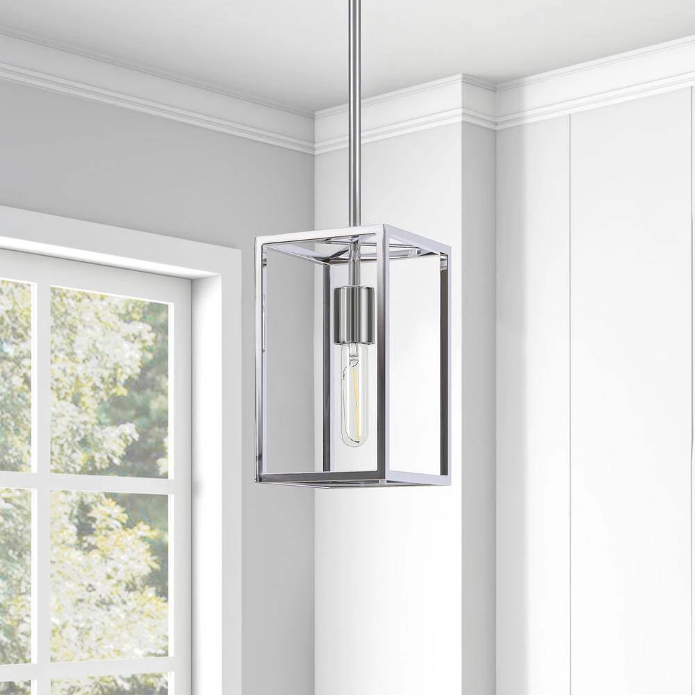 Cuadro 10 in. Square Framed Pendant in Nickel by Meyer&Cross 4 Cuadro 10 in. Square Framed Pendant in Nickel by Meyer&Cross - Image 2