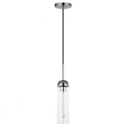 Kagan 1-Light Polished Nickel Pendant with Clear Glass Shade by Meyer&Cross