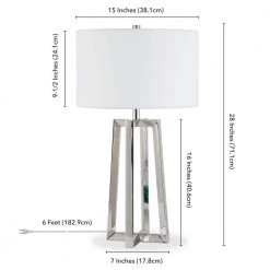 Helena 25-1/2 in. Polished Nickel Table Lamp by Meyer&Cross -Hot Sale HomeGlam Store polished nickel meyer cross table lamps tl0115 1f 1000