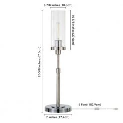 Frieda 26.68 in. Polished Nickel Table Lamp with Clear Glass Shade by Meyer&Cross -Hot Sale HomeGlam Store polished nickel meyer cross table lamps tl0541 44 1000